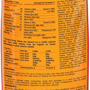 Survival Tabs 8-Day Food Supply 96 Tabs Emergency Food Replacement Disaster Preparedness for Earthquake Flood Tsunami Gluten Free and Non-GMO 25 Years Shelf Life Long Term Food Storage – Mixed Flavor